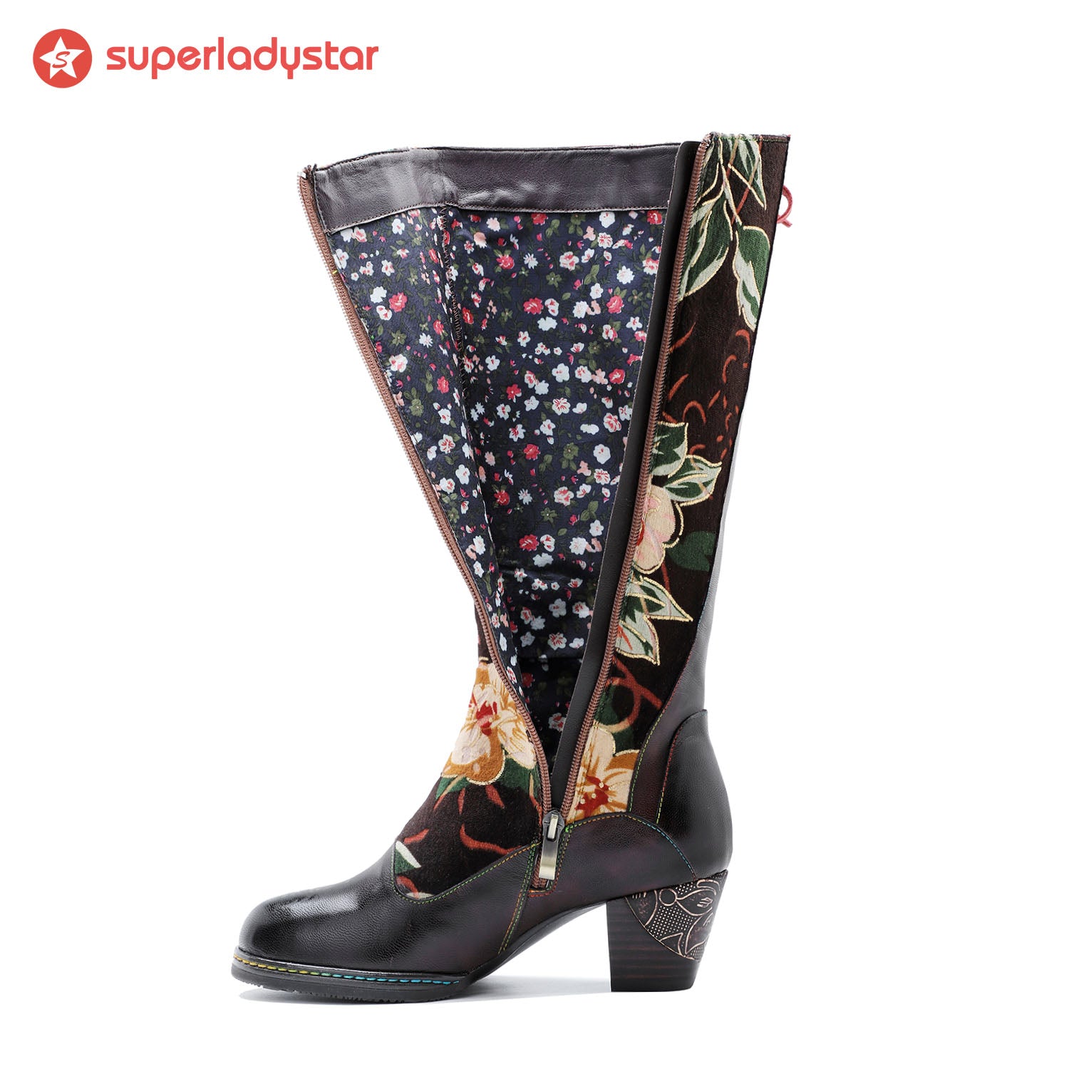 Botas ajustáveis em couro