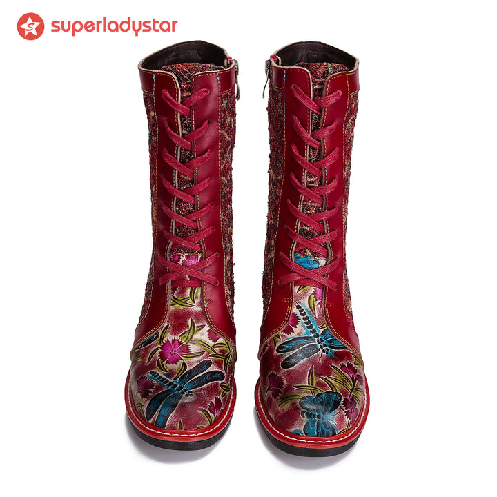 Handmade Leather Embroidered Comfy Boots