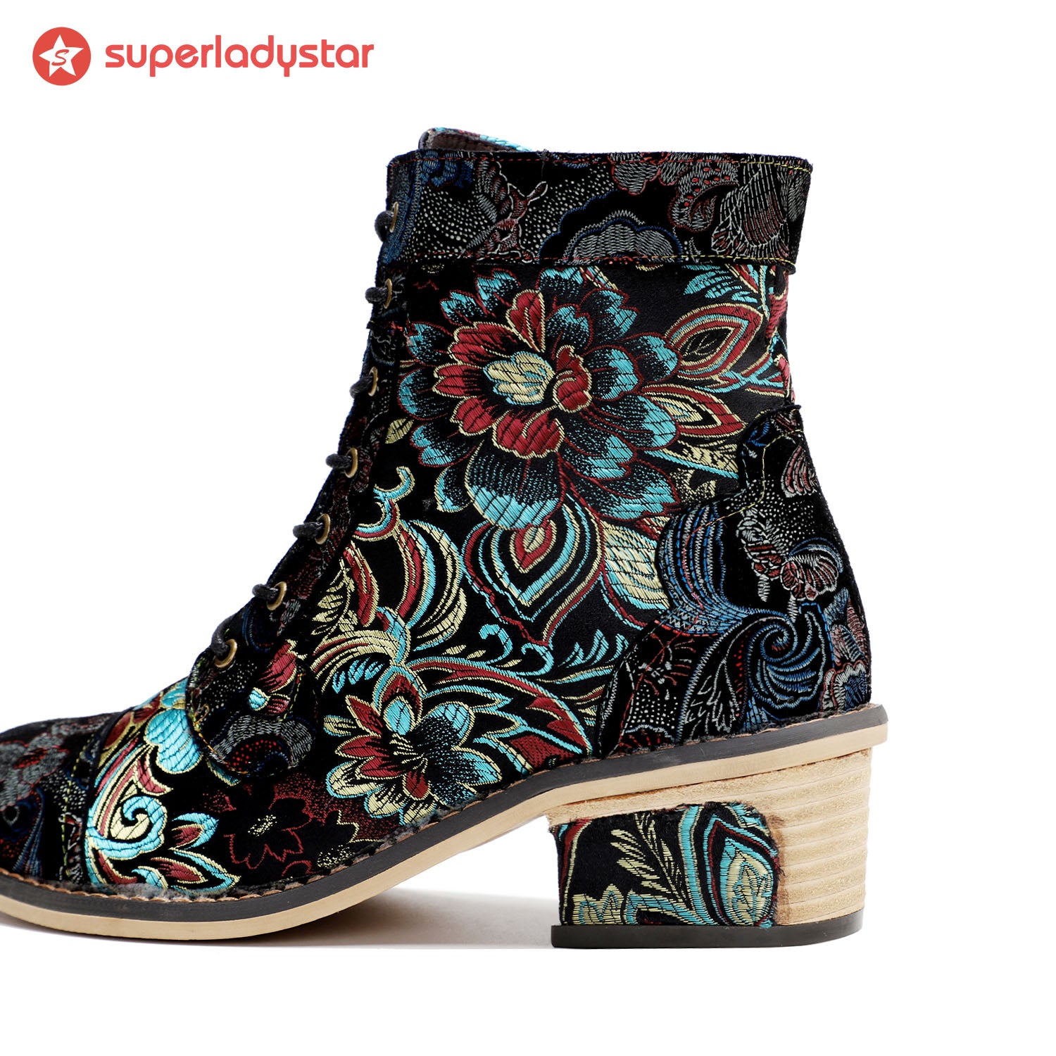 Vintage fait à la main étonnants bottines florales
