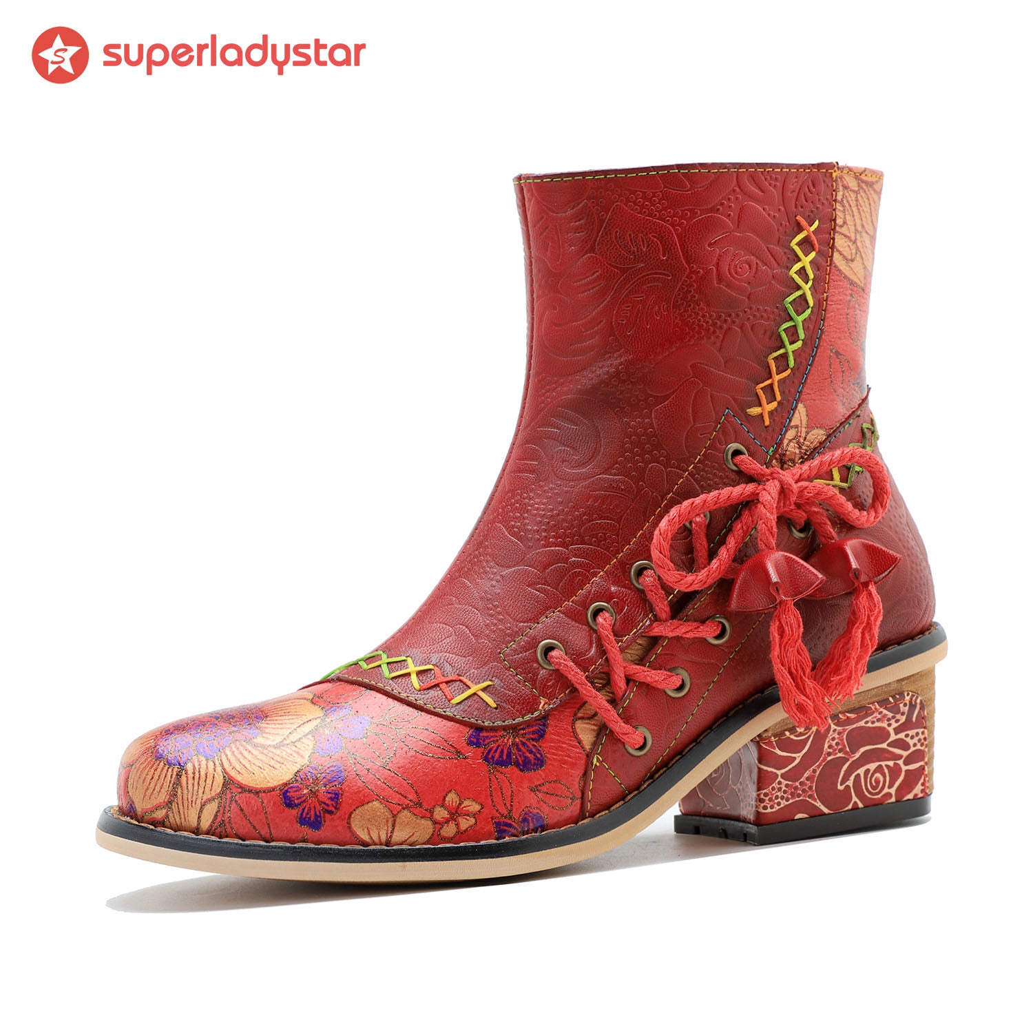 Retro Leather Patchwork Casual Comfort Booties