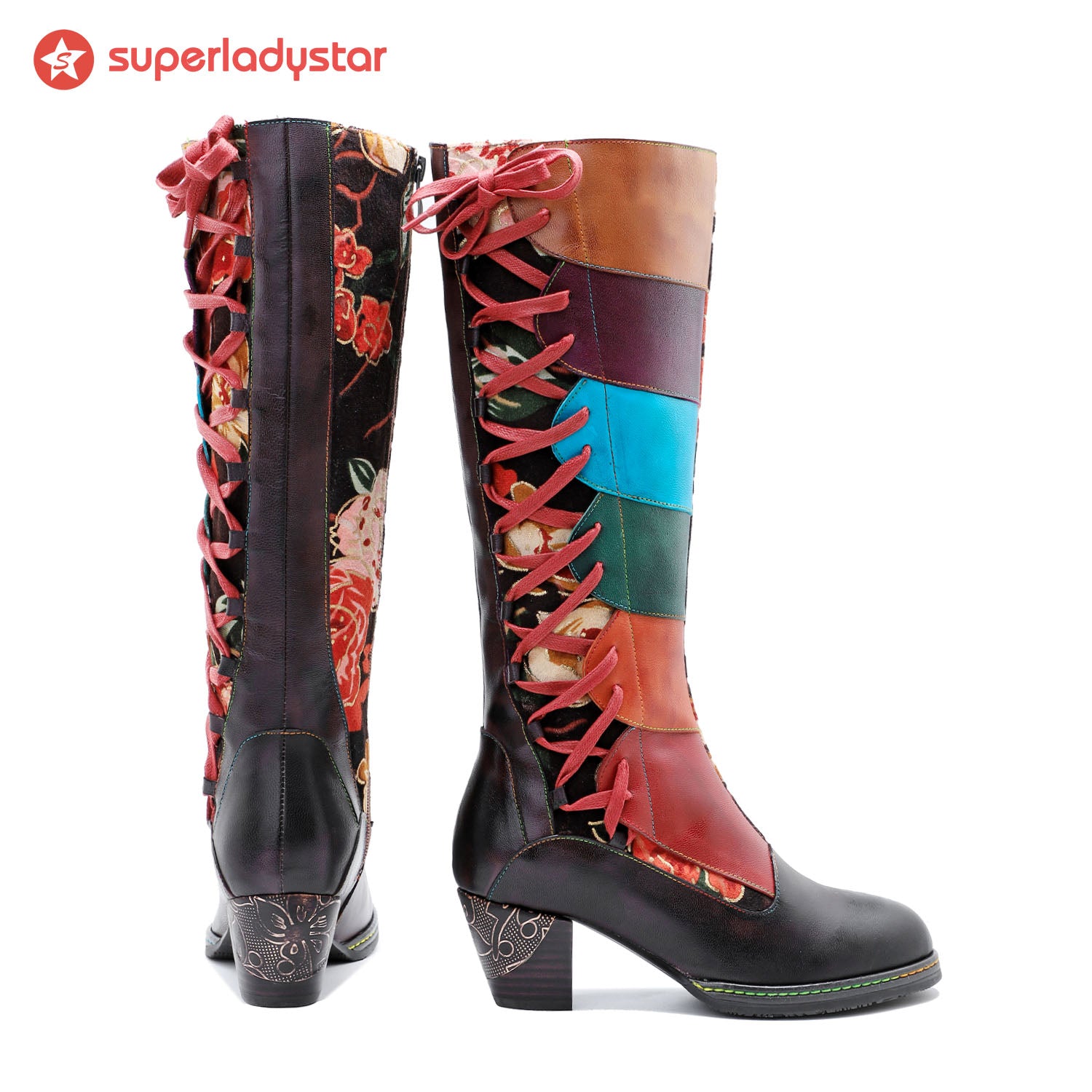 Botas ajustáveis em couro