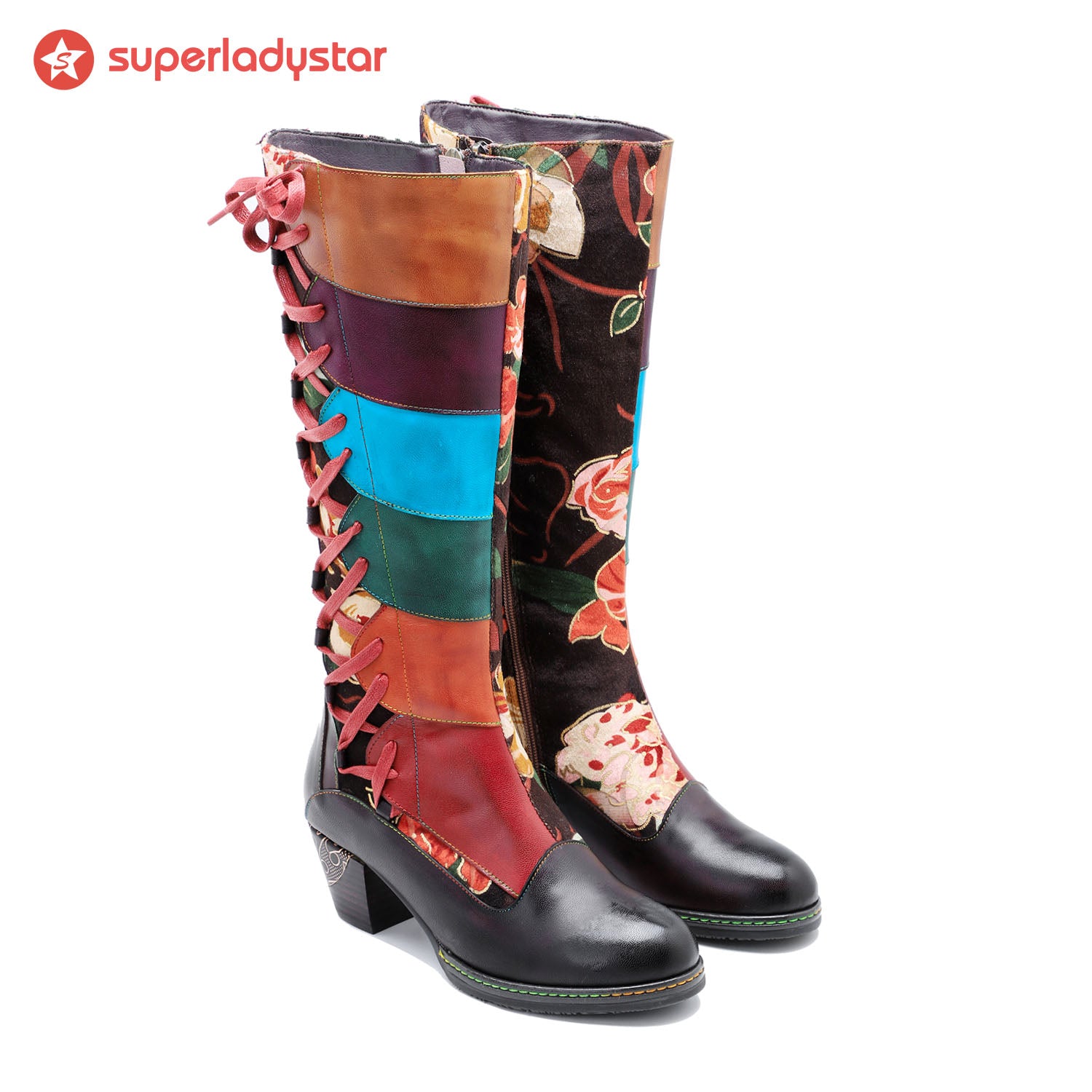 Botas ajustáveis em couro