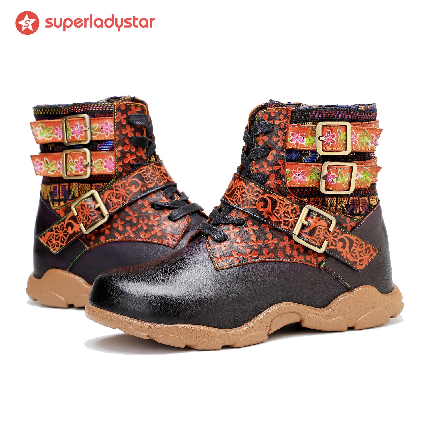 Botas de caminhada confortáveis de couro