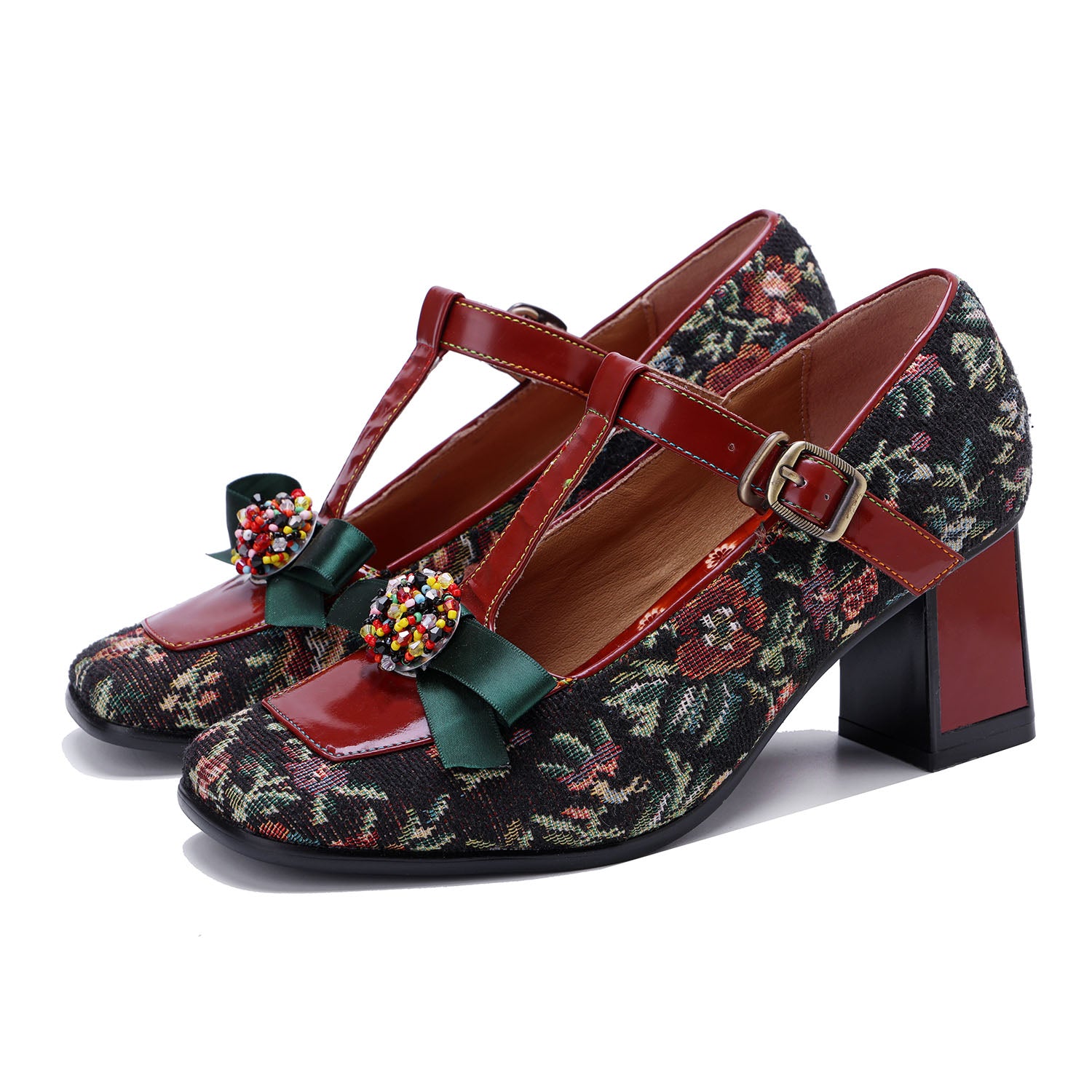 Vintage Floral Floral Pumps délicats