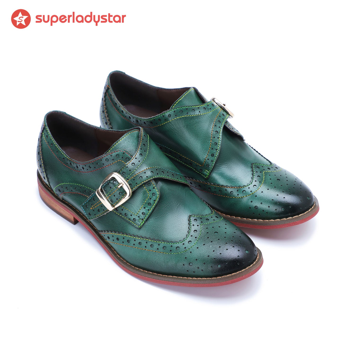 Sapatos planos de couro feitos à mão vintage