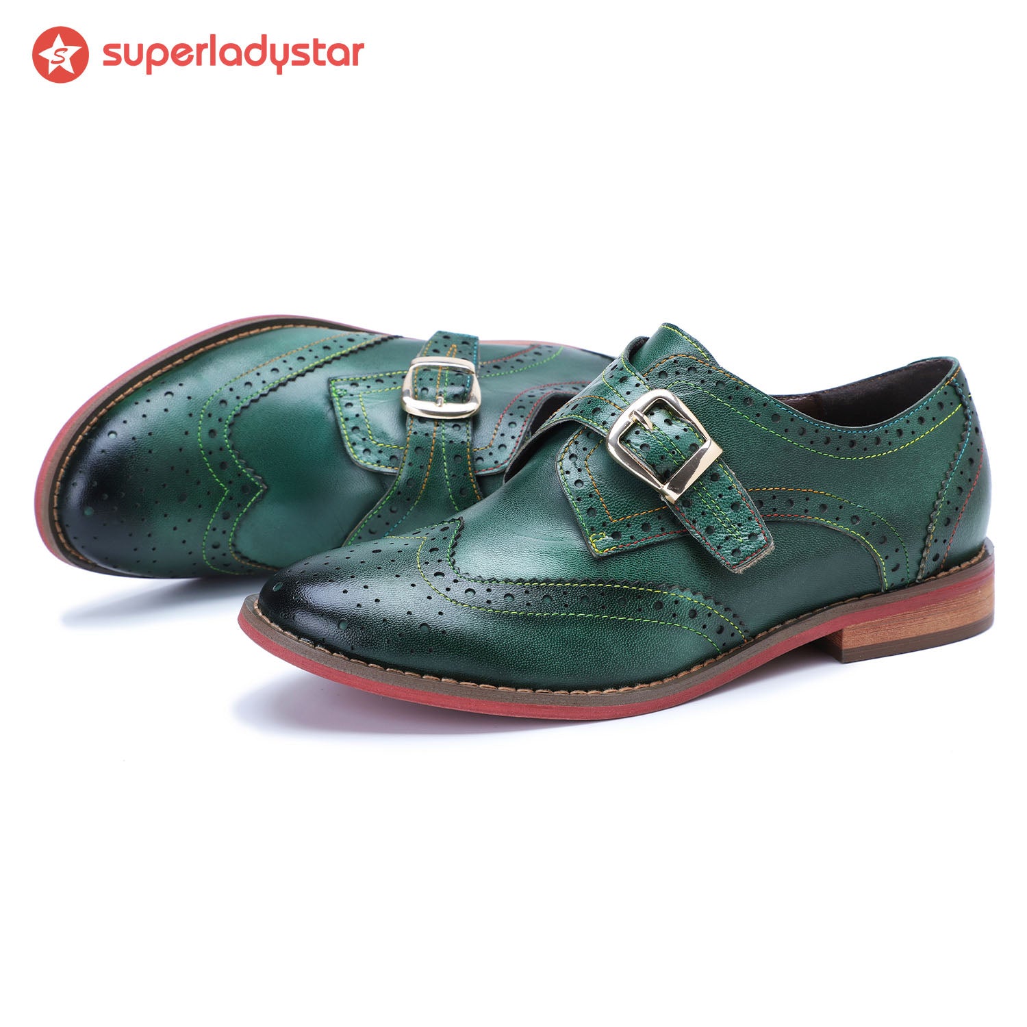 Sapatos planos de couro feitos à mão vintage