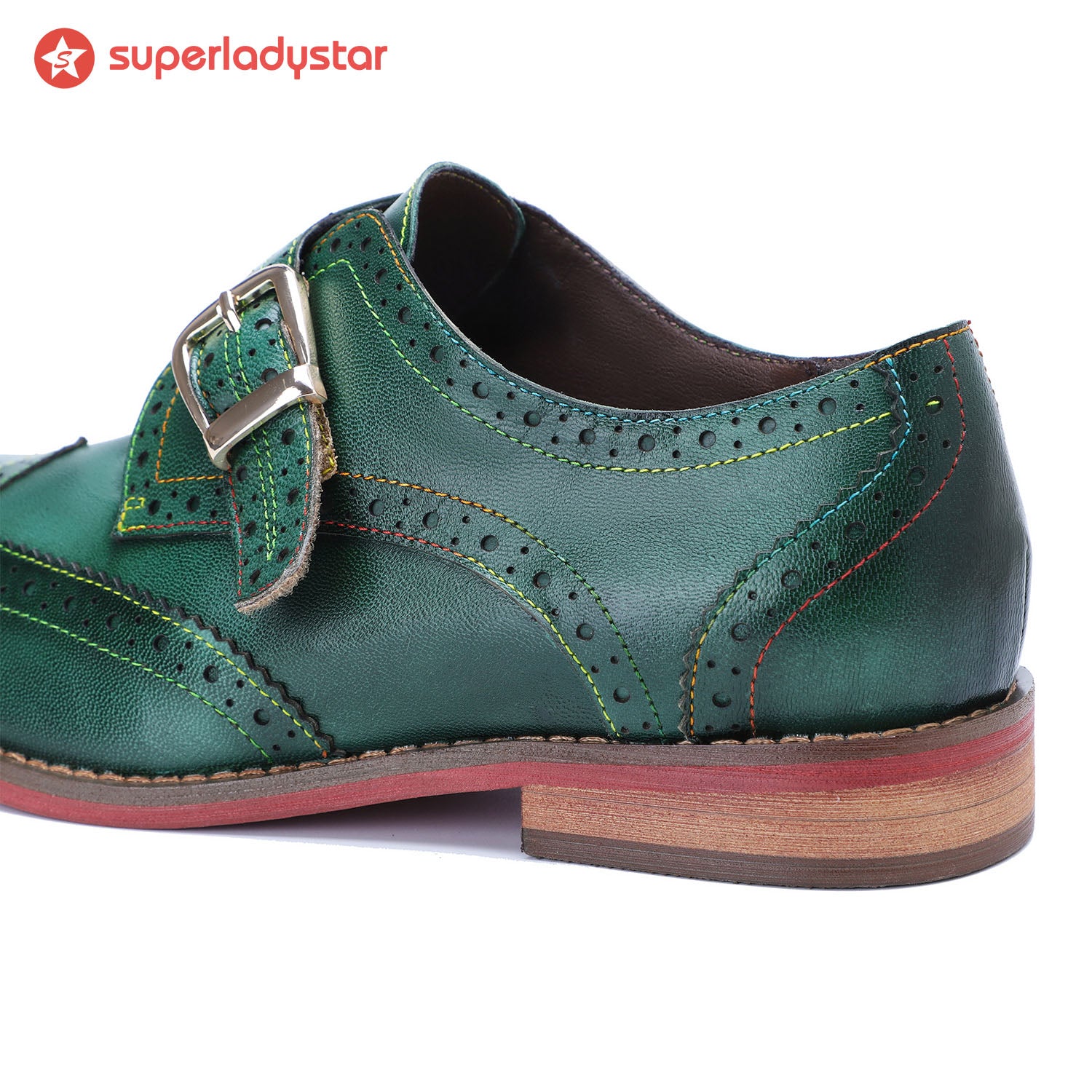 Sapatos planos de couro feitos à mão vintage