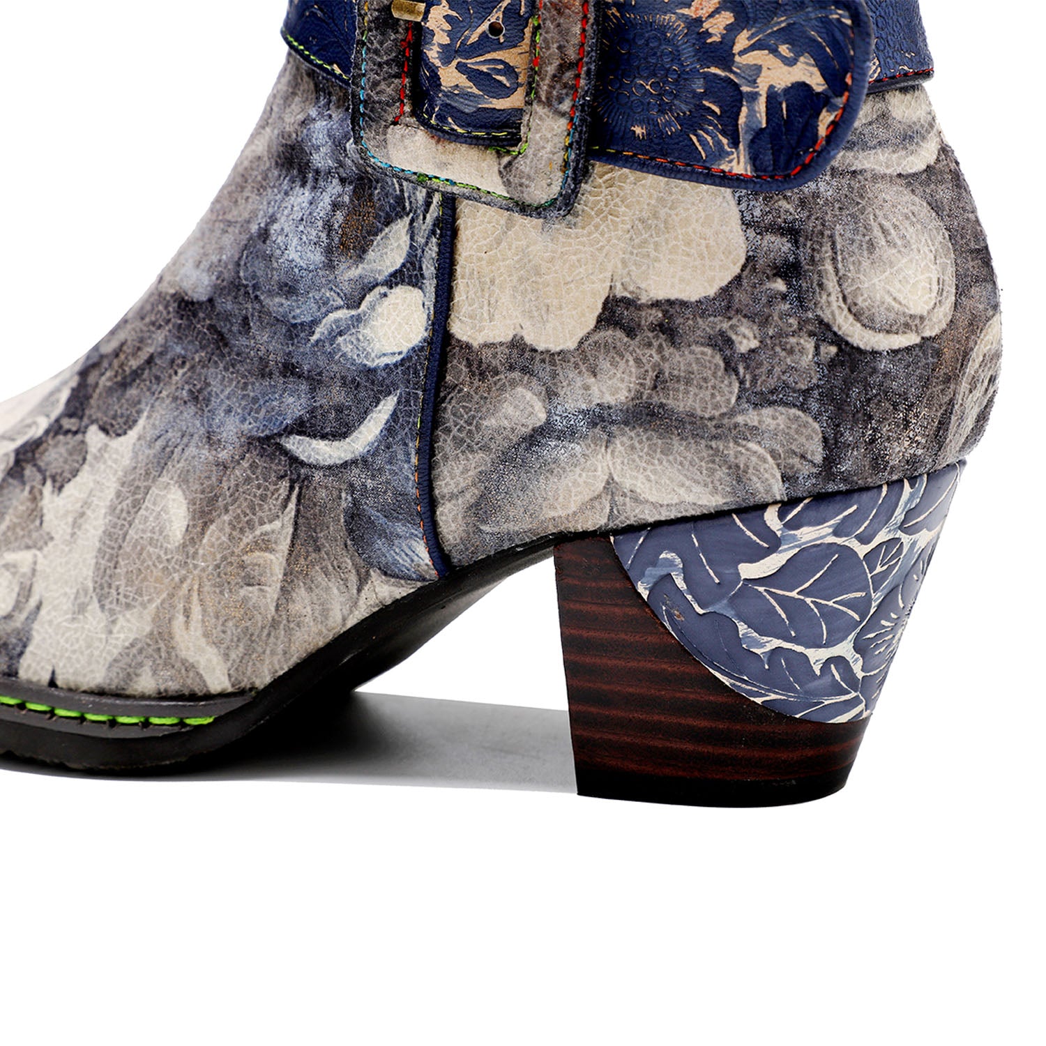 Botas feitas à mão impressas vintage