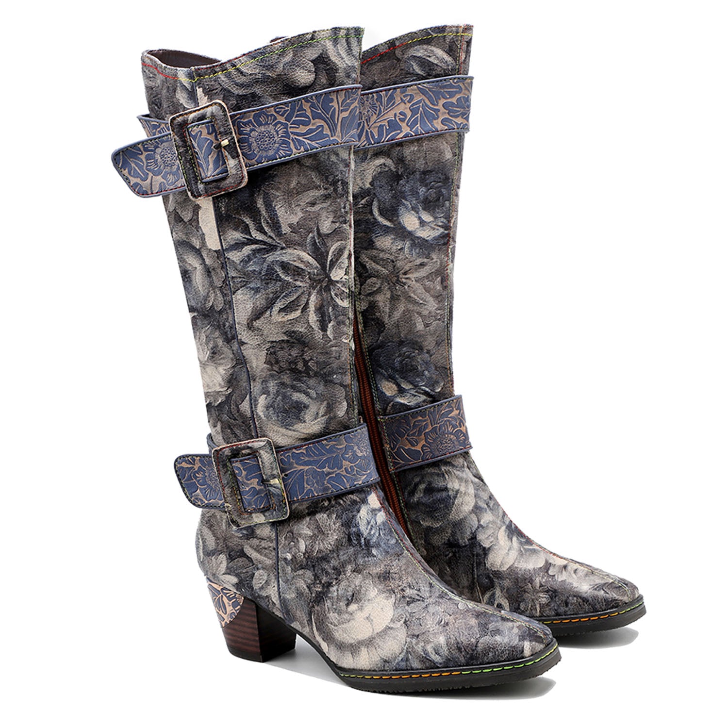 Botas feitas à mão impressas vintage