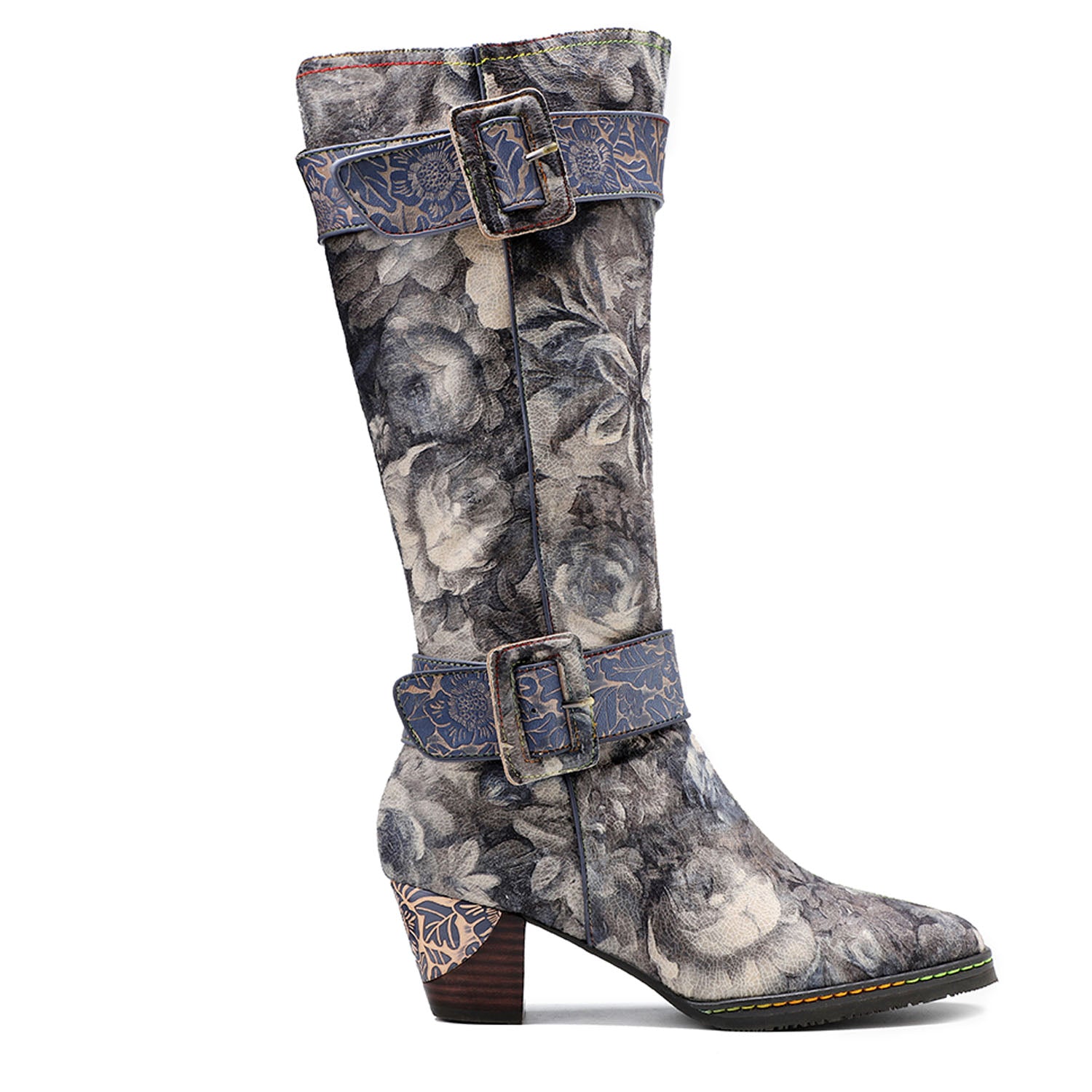 Botas feitas à mão impressas vintage