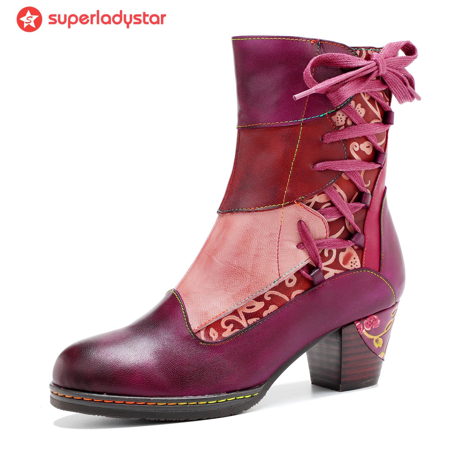 Botas de tornozelo ajustáveis em couro