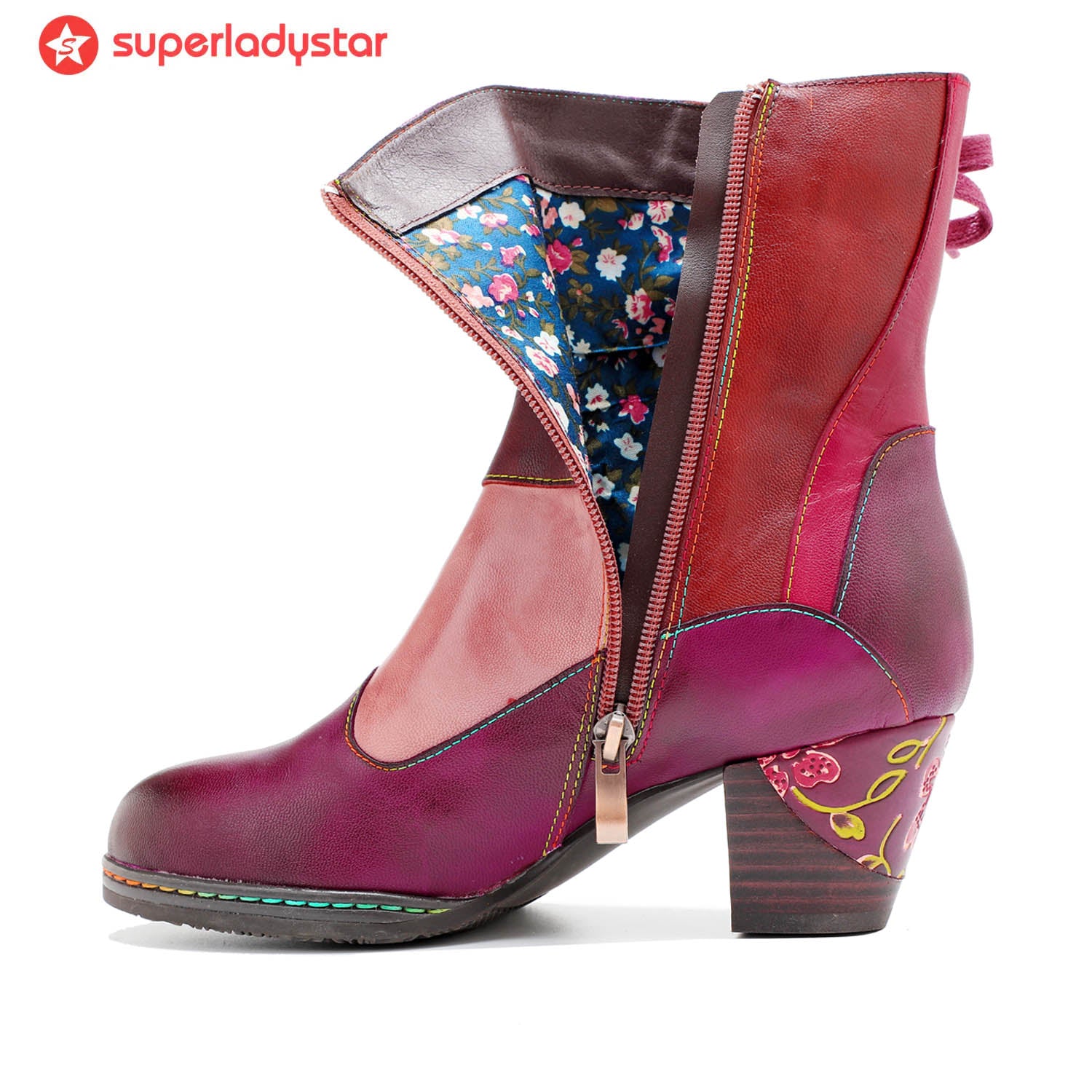 Botas de tornozelo ajustáveis em couro