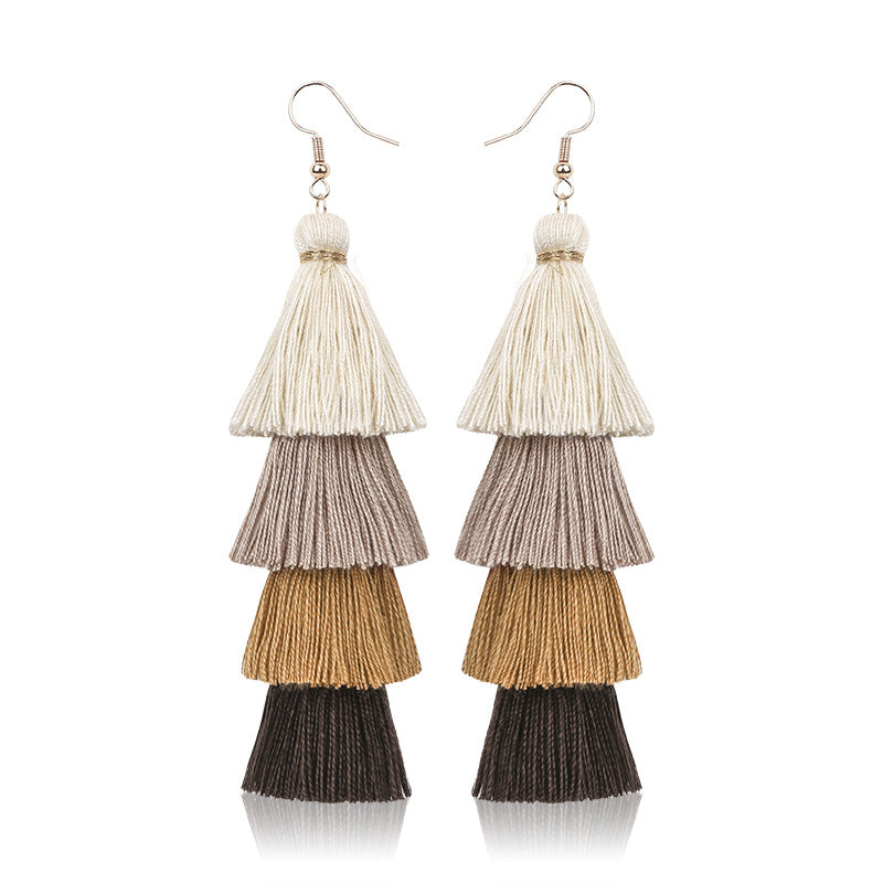 Retro Handmade Long Tassel Earrings