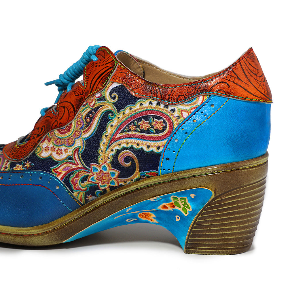 Bohemian Flower Painted Brogue Shoes