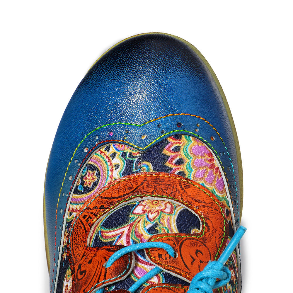 Bohemian Flower Painted Brogue Shoes