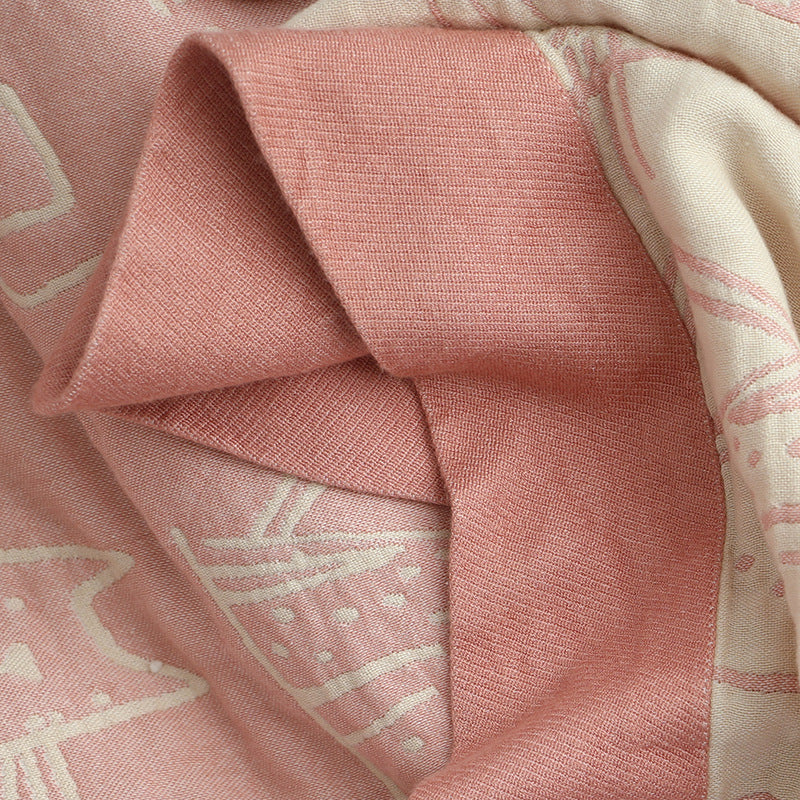 Four-Layer Cotton Quilt Cartoon Cat Towel Blanket