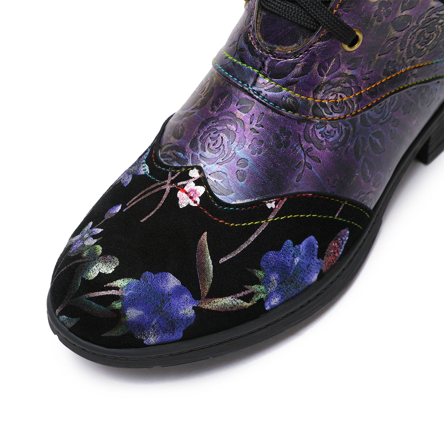 Botas de tornozelo confortáveis em couro genuíno