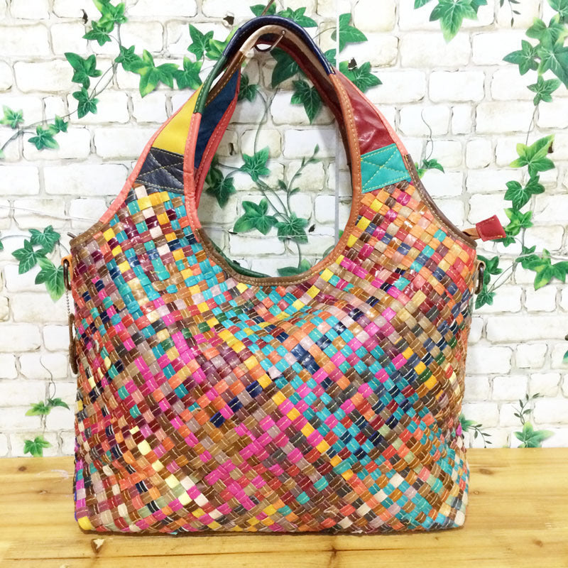 Stylish Handmade Woven Leather Cross Body Bag