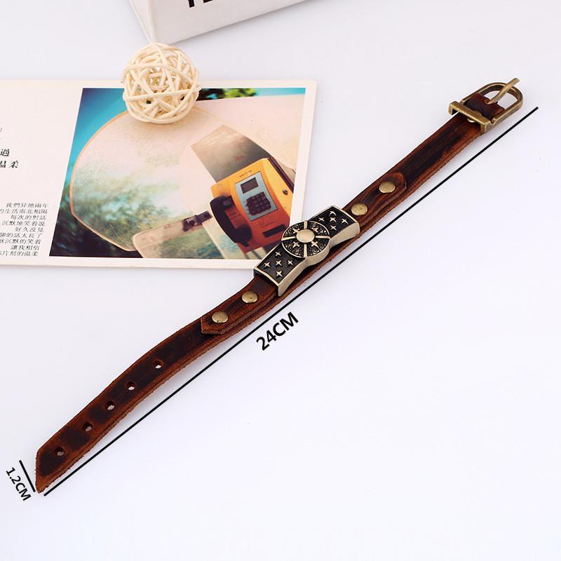 Men Cow Leather Genuine Wristband Cuff Bracelet Punk Style Charm Leather Bracelet YY-GT60