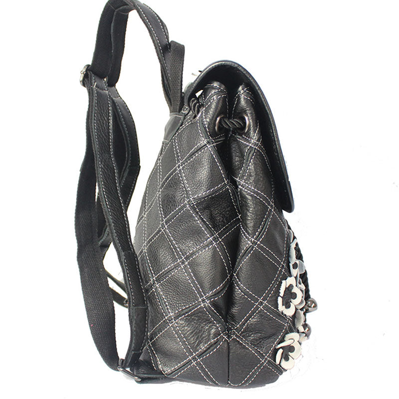 Vogue Female Floral Color Matching Fashion Backpack