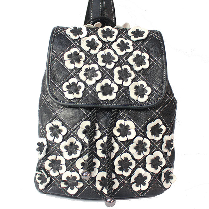 Vogue Female Floral Color Matching Fashion Backpack