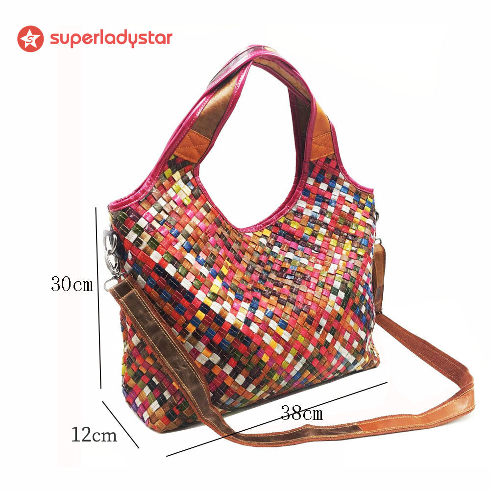 Stylish Handmade Woven Leather Cross Body Bag