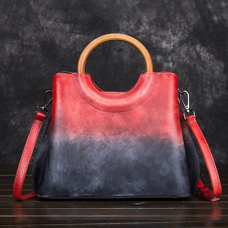 Handmade Retro Wipe Cowhide Cross Body Bag