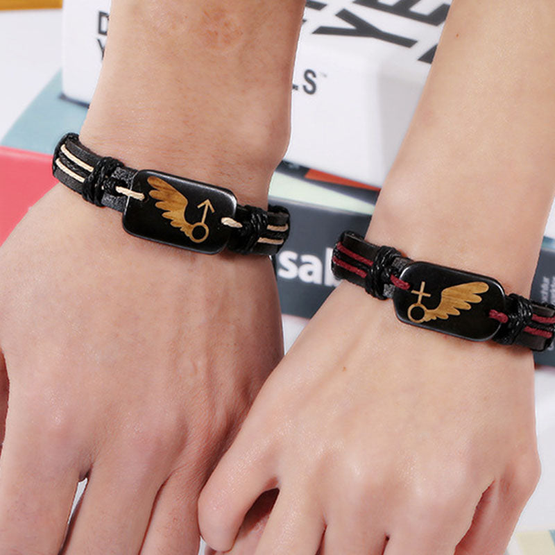 Couple Weaving Genuine Leather Bracelet