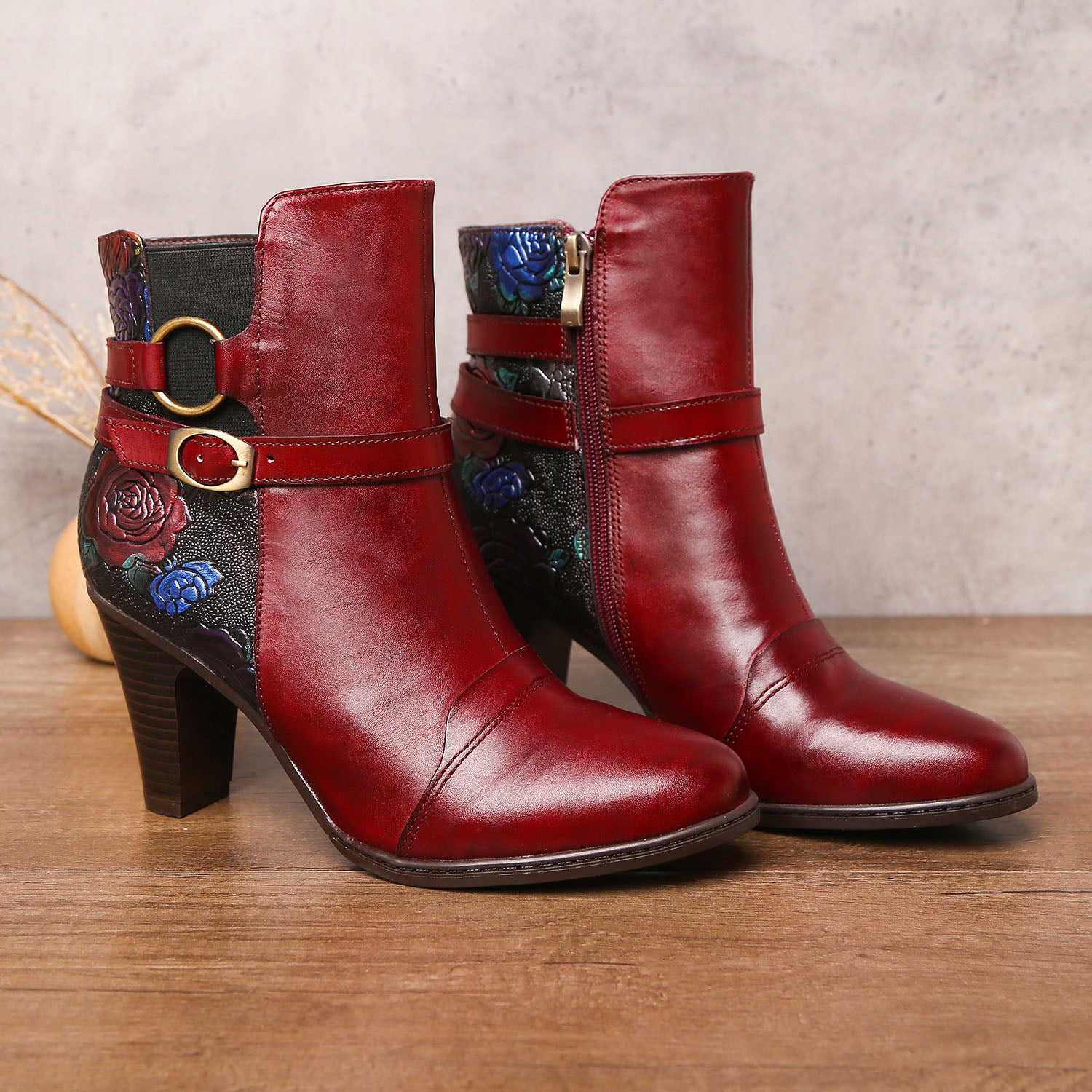 Botas de tornozelo ajustáveis feitas à mão feitas à mão