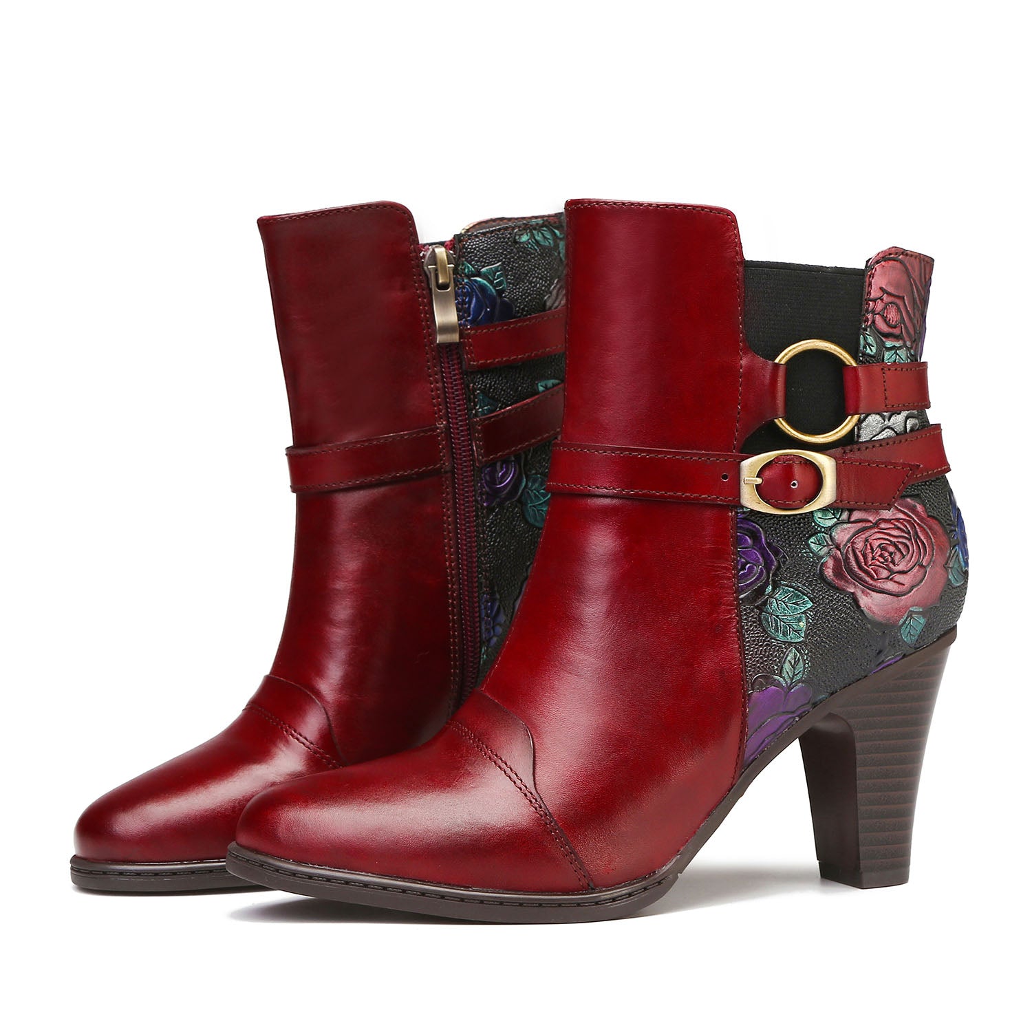 Botas de tornozelo ajustáveis feitas à mão feitas à mão