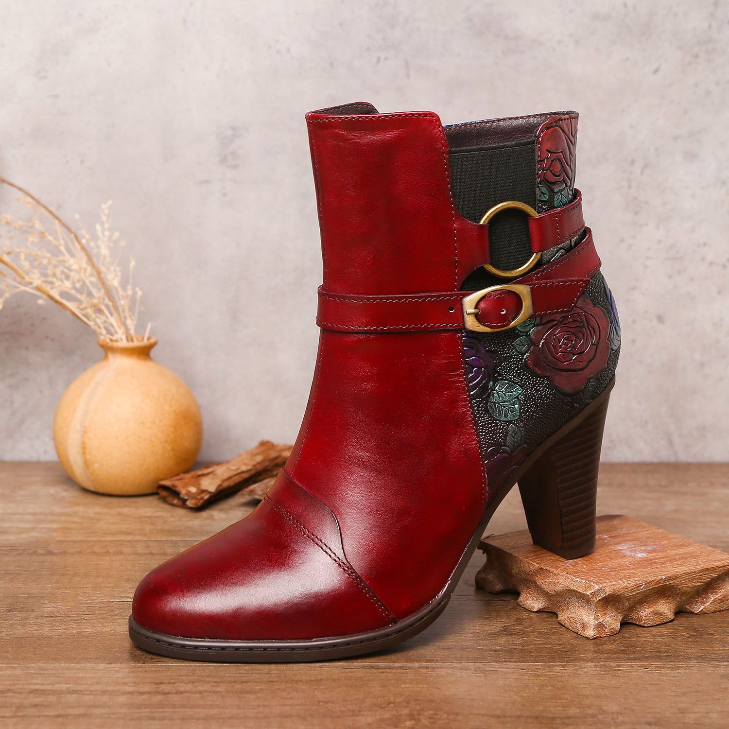 Botas de tornozelo ajustáveis feitas à mão feitas à mão
