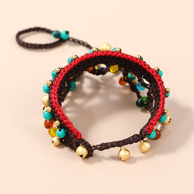 Bohemian Hand Woven Bracelet in Turquoise Glaze