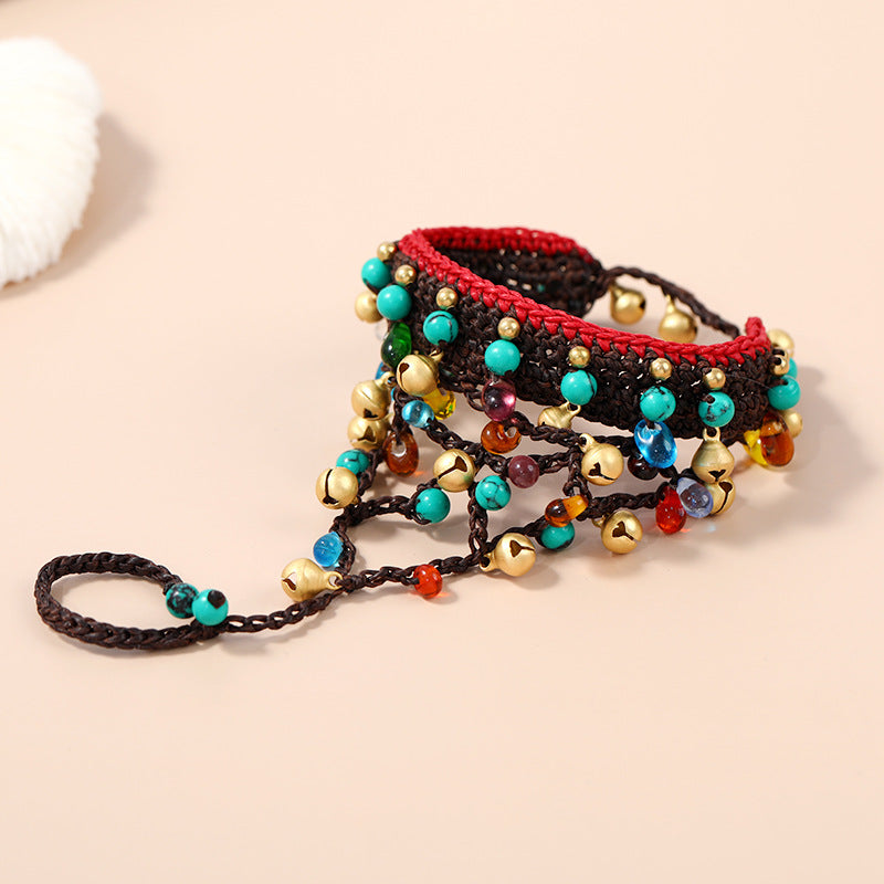 Bohemian Hand Woven Bracelet in Turquoise Glaze