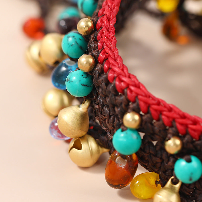 Bohemian Hand Woven Bracelet in Turquoise Glaze