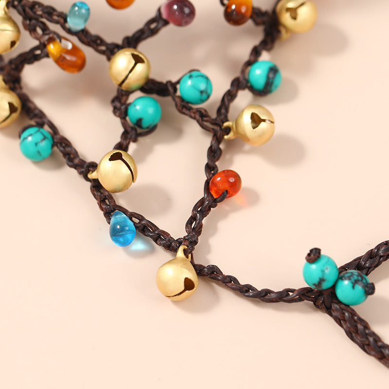 Bohemian Hand Woven Bracelet in Turquoise Glaze
