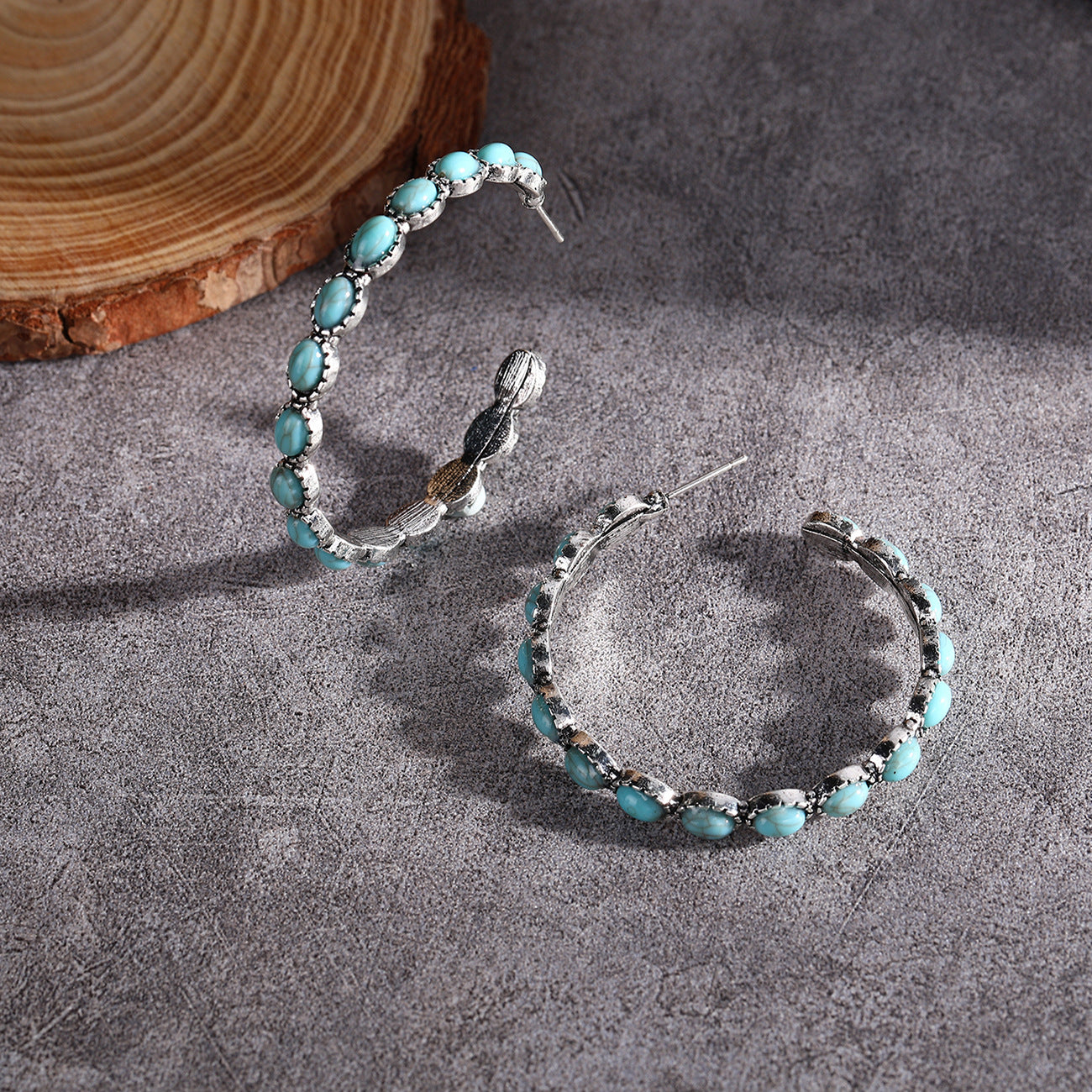 Creative Exaggerated Turquoise Earrings