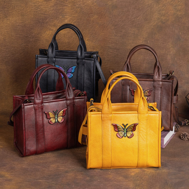 Classic Solid Leather Women Handbag