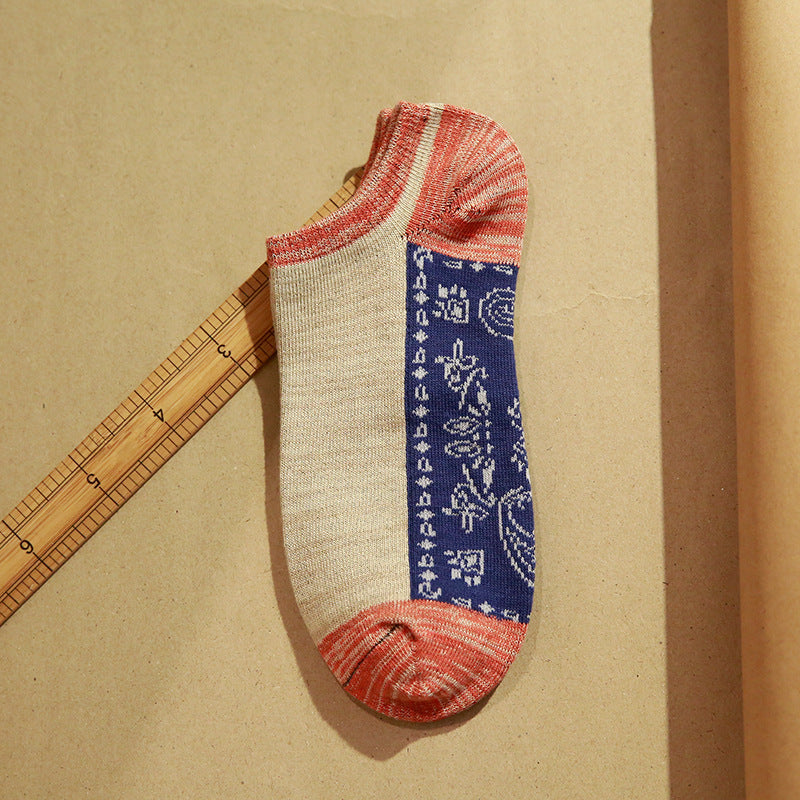 Spring Jacquard Color Matching Socks (5 Pairs)