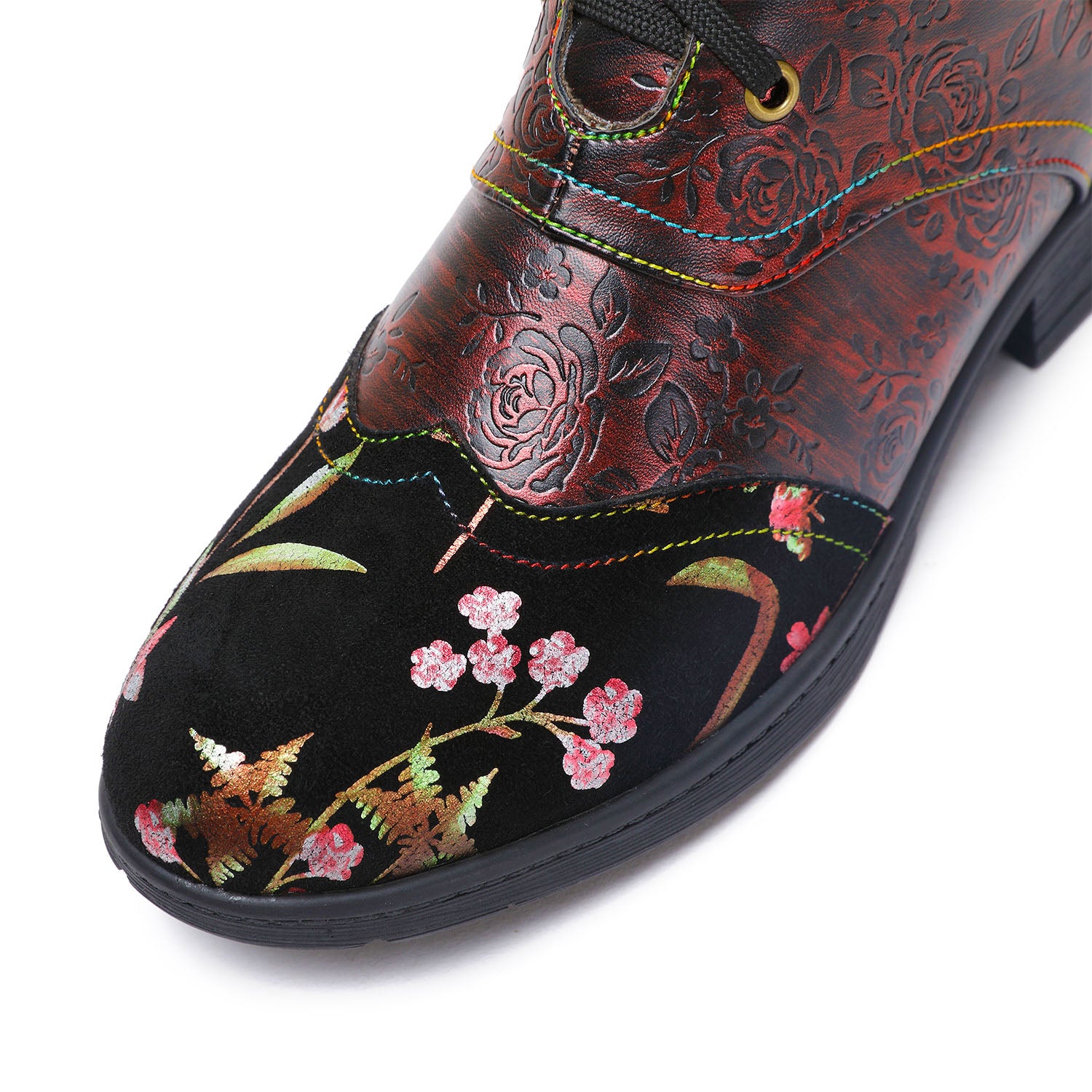 Botas de tornozelo confortáveis em couro genuíno