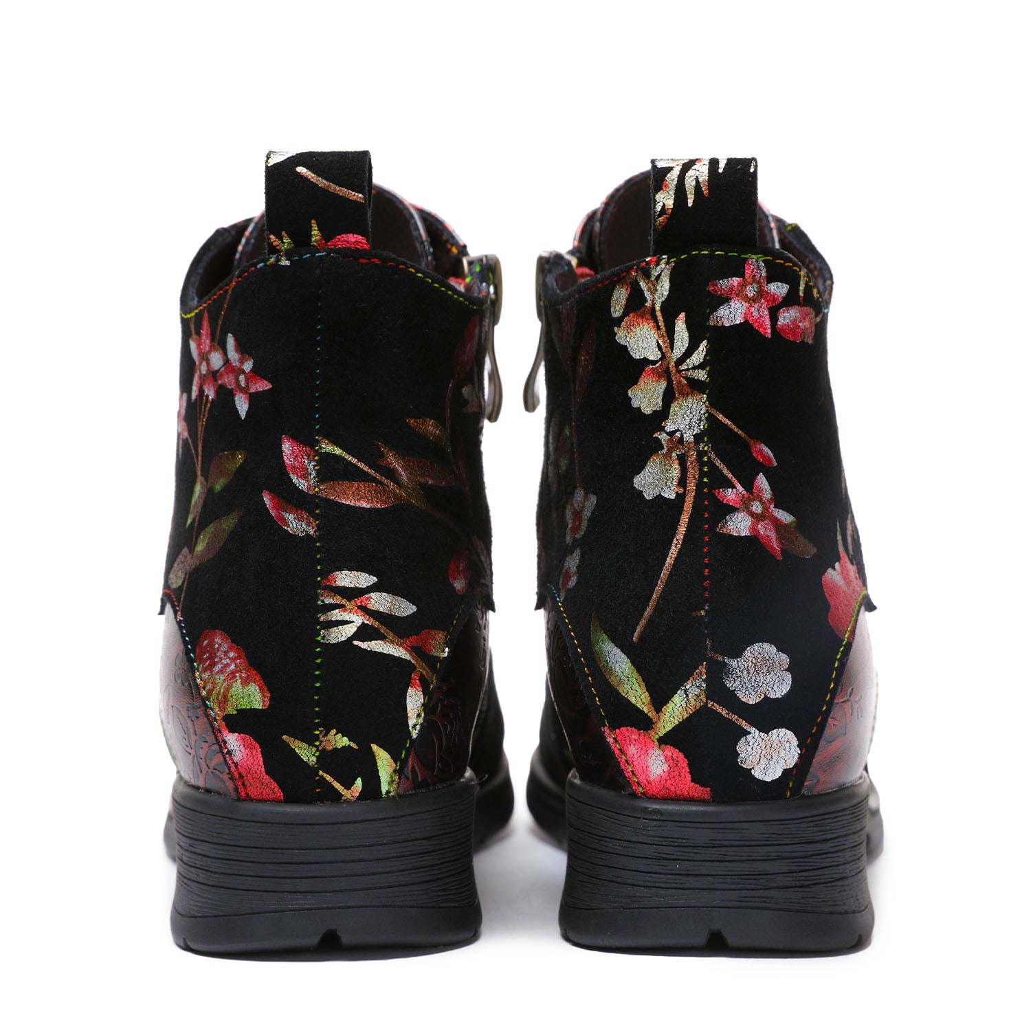Botas de tornozelo confortáveis em couro genuíno