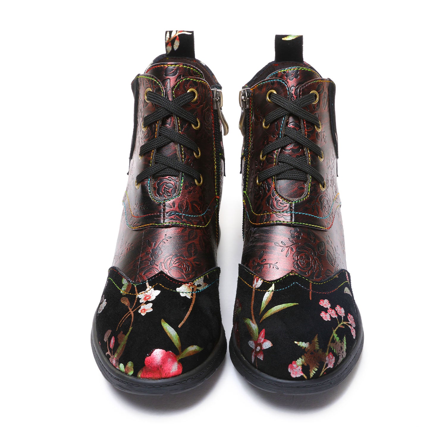 Botas de tornozelo confortáveis em couro genuíno