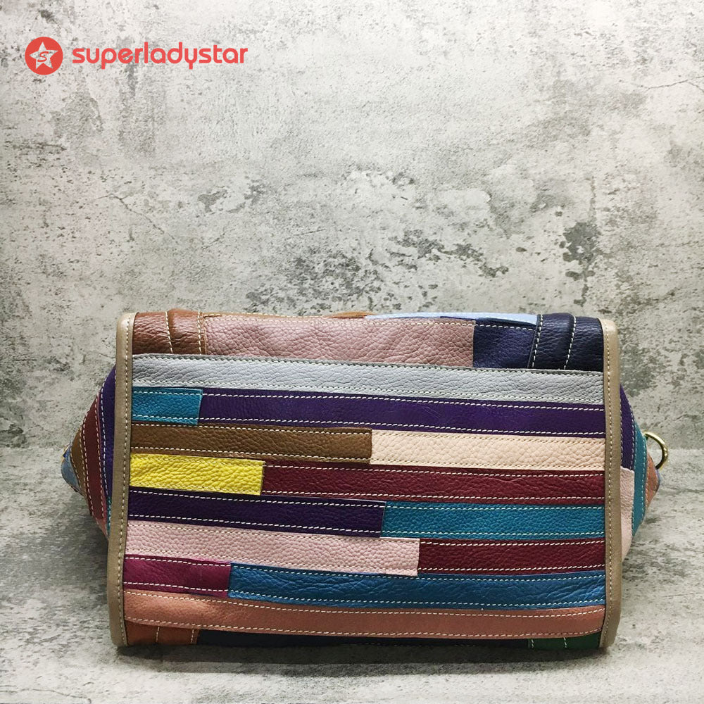 Handmade Large Patchwork Smiley Handbag