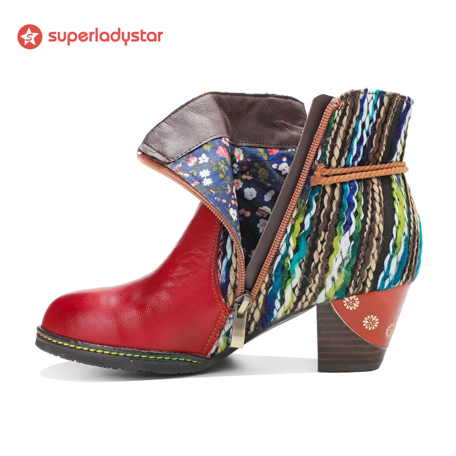 Botas de tornozelo quentes confortáveis feitas à mão
