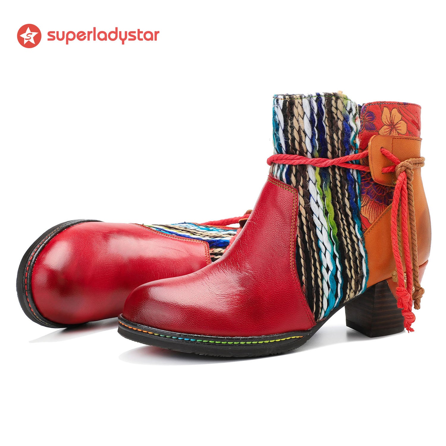 Botas de tornozelo quentes confortáveis feitas à mão