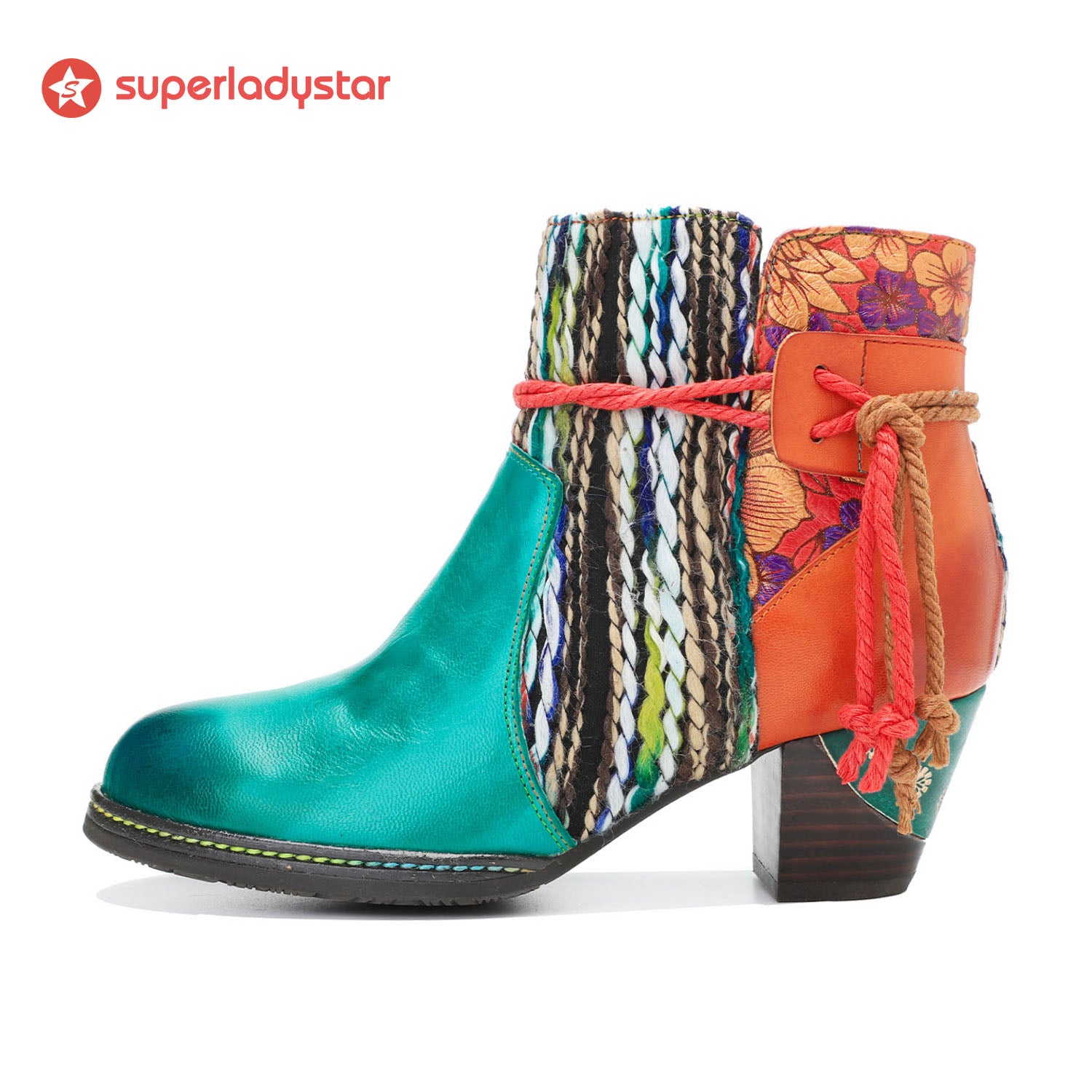 Botas de tornozelo quentes confortáveis feitas à mão