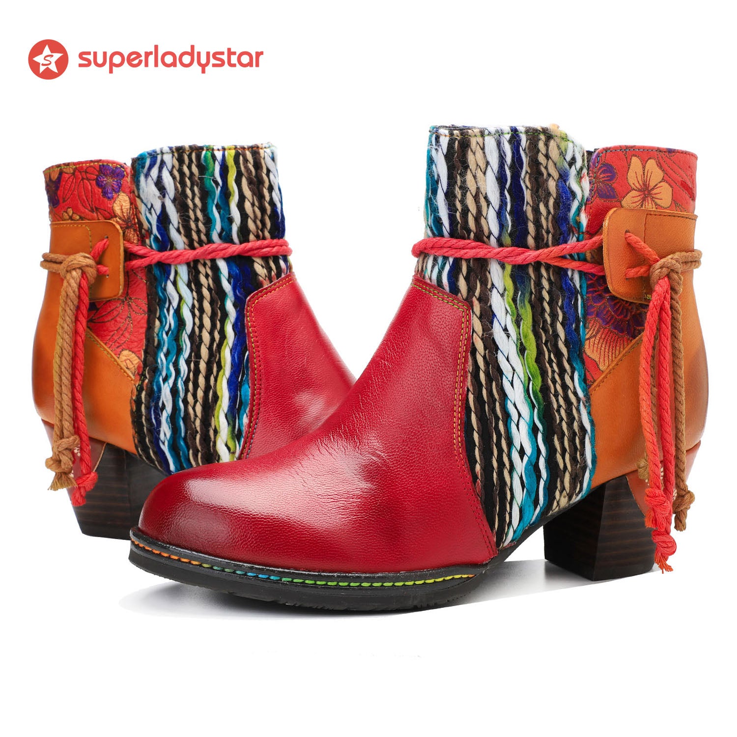 Botas de tornozelo quentes confortáveis feitas à mão