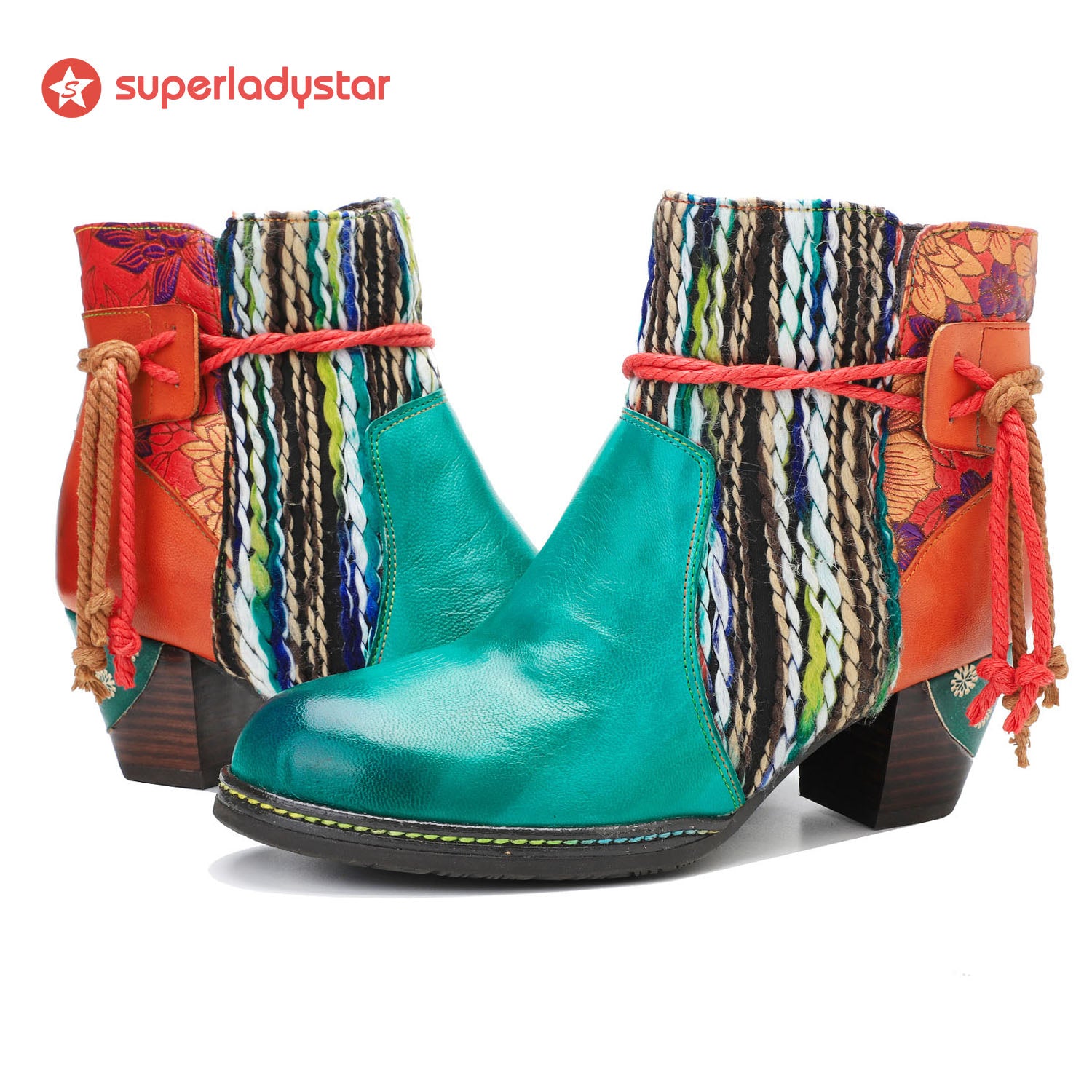 Botas de tornozelo quentes confortáveis feitas à mão