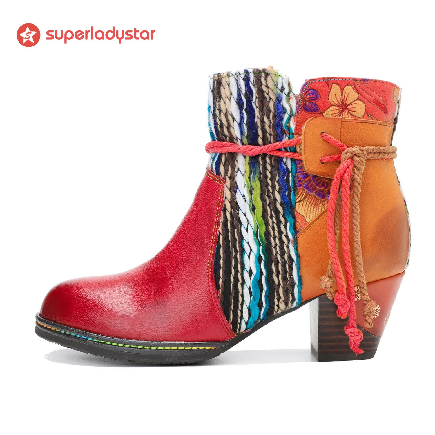 Botas de tornozelo quentes confortáveis feitas à mão