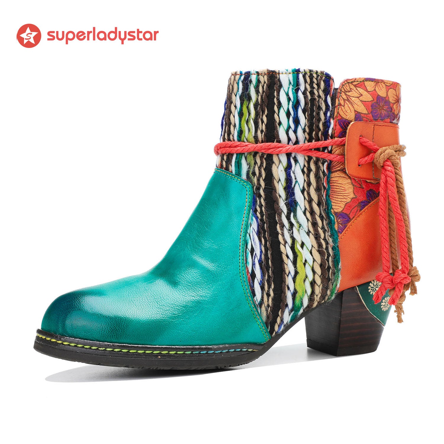 Botas de tornozelo quentes confortáveis feitas à mão