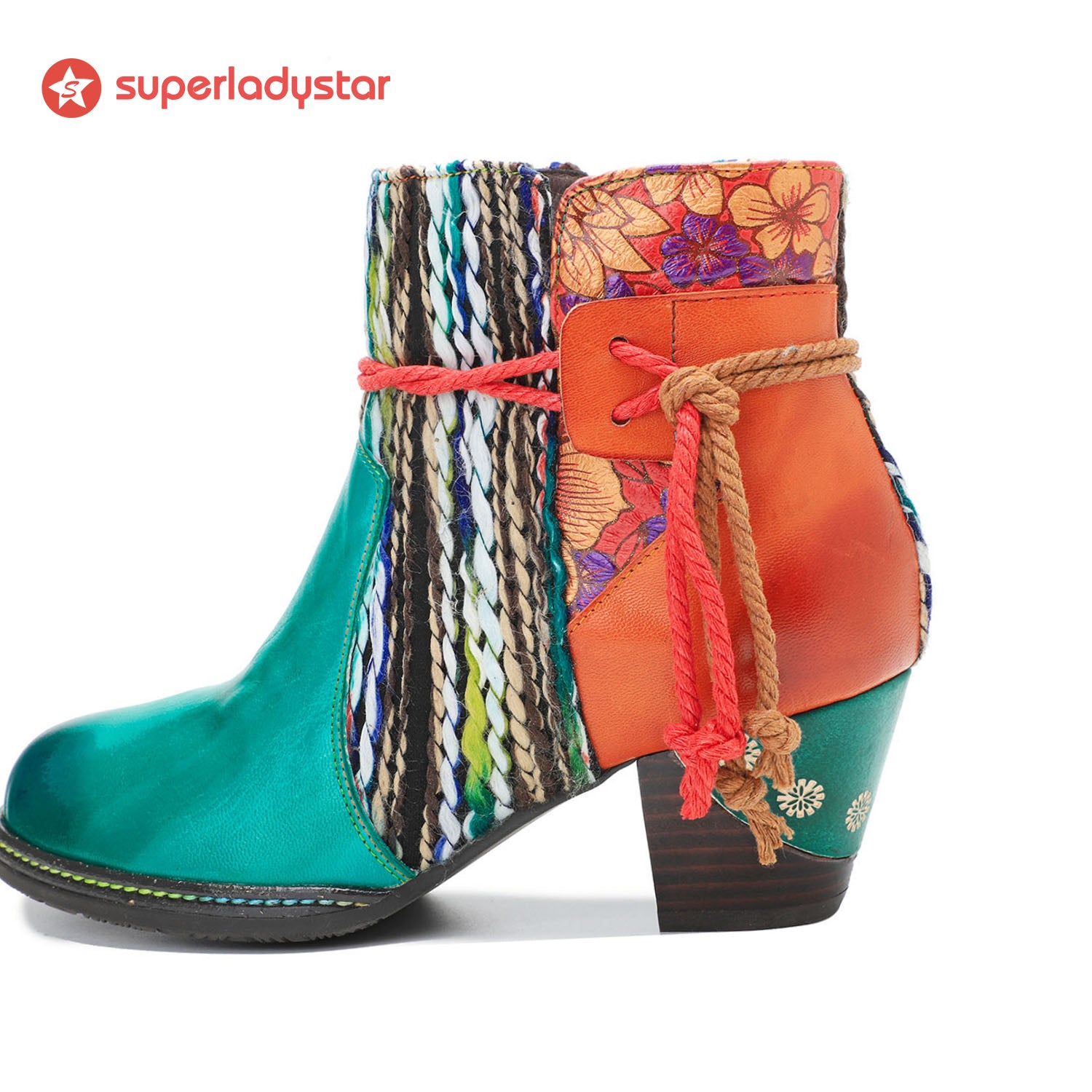 Botas de tornozelo quentes confortáveis feitas à mão